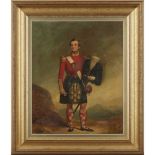 EARLY 19TH CENTURY SCOTTISH SCHOOL PORTRAIT OF AN ARGYLL & SUTHERLAND HIGHLANDERS OFFICER Oil on