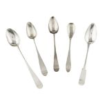 BANFF - A COLLECTION OF SCOTTISH PROVINCIAL FLATWARE To include a masking spoon by J Keith, egg