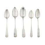 PERTH - A COLLECTION OF SCOTTISH PROVINCIAL TEASPOONS ROBERT KEAY, JAMES STOBBIE marked RK, double-