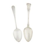 INVERNESS- A SET OF FOUR SINGLE STRUCK SCOTTISH PROVINCIAL TABLESPOONS ROBERT NAUGHTON marked RN,