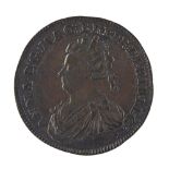 A QUEEN ANNE SILVER MEDALLION CIRCA 1708 Obverse with crowned portrait of Queen Anne the reverse