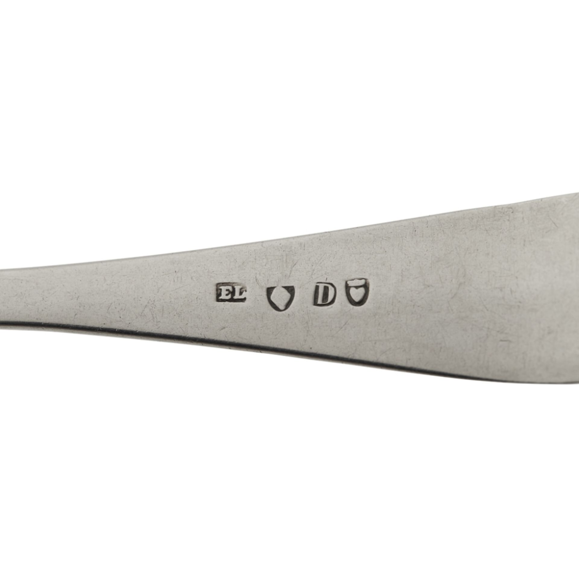 DUNDEE - A SCOTTISH PROVINCIAL TABLESPOON EDWARD LIVINGSTONE marked EL, heart, D, crowned heart, - Image 2 of 2