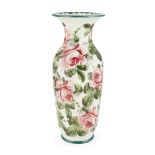 A WEMYSS WARE ELGIN VASE 'CABBAGE ROSES' PATTERN, EARLY 20TH CENTURY decorated by James Sharp,