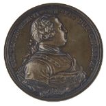 A SILVER BATTLE OF CULLODEN MEDALLION R. YEO, 1746 obverse portrait of Duke of Cumberland, the