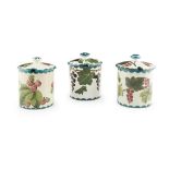 A GROUP OF THREE WEMYSS WARE PRESERVE JARS AND COVERS EARLY 20TH CENTURY comprising 'REDCURRANTS',