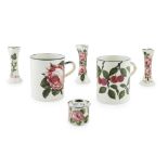 A GROUP OF WEMYSS WARE 'CABBAGE ROSES' AND 'CHERRIES' PATTERNS, EARLY 20TH CENTURY comprising TWO