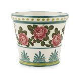 A WEMYSS WARE 'STUART' FLOWER POT 'CABBAGE ROSES' PATTERN, EARLY 20TH CENTURY impressed mark
