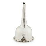 AN EARLY VICTORIAN WINE FUNNEL J MCKAY, EDINBURGH 1844 the deep bowl with slender curved spout and