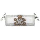 A VICTORIAN OFFICER'S DRESS BELT POUCH BENT & PARKER, BIRMINGHAM 1870 engraved border and applied