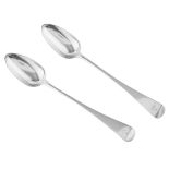 ABERDEEN - A PAIR OF SCOTTISH PROVINCIAL GRAVY SPOONS WILLIAM JAMIESON marked WJ, ABD, of Old