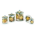 A GROUP OF WEMYSS WARE 'ORANGES' PATTERN, LATE 19TH/ EARLY 20TH CENTURY comprising a BISCUIT