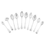 A COLLECTION OF SCOTTISH PROVINCIAL FLATWARE VARIOUS MAKERS to include seven Scottish Fiddle pattern