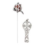 A NOVELTY KILT PIN with Victorian registration marks, modelled as a basket hilted sword, with