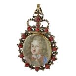 A RARE DOUBLE-PORTRAIT MINIATURE OF JAMES III AND MARIA CLEMENTINA SOBIESKI the oval portrait