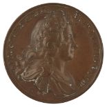 A BRONZE ASCOT OF GRACE MEDALLION J CROKER, CIRCA 1717 obverse with bust of King George I, reverse