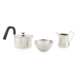 A MATCHED THREE PIECE TEA SERVICE EDITH CAROLYN HERRIES, EDINBURGH 1967, 1963 comprising a teapot,