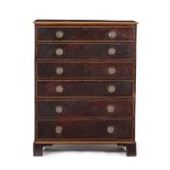 A SCOTTISH GEORGE III LABURNUM CHEST OF DRAWERS EARLY 19TH CENTURY the rectangular top above three