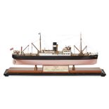 A MODEL OF A SINGLE SCREW STEAMER GOTHLAND 1932 built by A. J. Berry-Robinson for Mr W. Adams, the