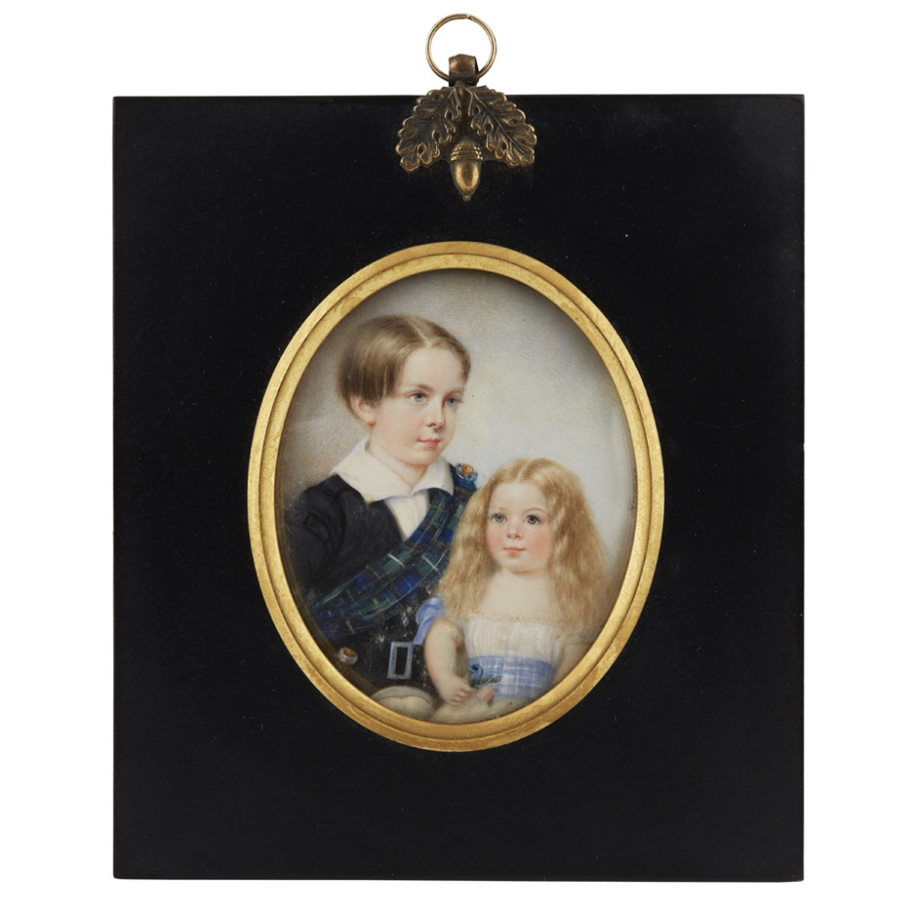 HERMAN (FL. C. 1820-1840) A PORTRAIT MINIATURE OF A SCOTTISH BOY AND GIRL, CIRCA 1840 each wearing a - Image 3 of 4