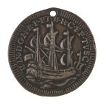A HENRY IX SILVER TOUCHPIECE F. HAMERANI (PROBABLY), CIRCA 1788 Obverse with ship in full sail and