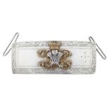 A VICTORIAN OFFICER'S DRESS BELT POUCH JOSEPH JENNENS & CO, BIRMINGHAM 1857 engraved border and