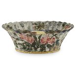 B*R* (WEMYSS WARE INTEREST) LARGE BASKET, DATED 1929 decorated with Dog Roses, impressed mark