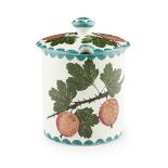 A WEMYSS WARE PRESERVE JAR & COVER 'GOOSEBERRIES' PATTERN, EARLY 20TH CENTURY decorated by Joe