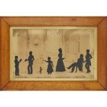 AUGUSTE EDOUART (1789-1861) FRAMED SILHOUETTE PORTRAIT GROUP, DATED 1831 depicting Alexander