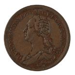 A BRONZE MARRIAGE OF CHARLES III MEDALLION F. HAMERANI, 1772 obverse bust of Charles III, reverse