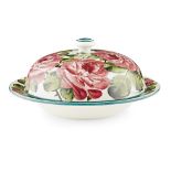 A WEMYSS WARE MUFFIN DISH AND COVER 'CABBAGE ROSES' PATTERN, EARLY 20TH CENTURY decorated by Edwin