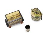 A LARGE GROUP OF MAUCHLINE WARE 19TH CENTURY comprising a PULLMAN RAIL CRIBBAGE BOX, bears maker's