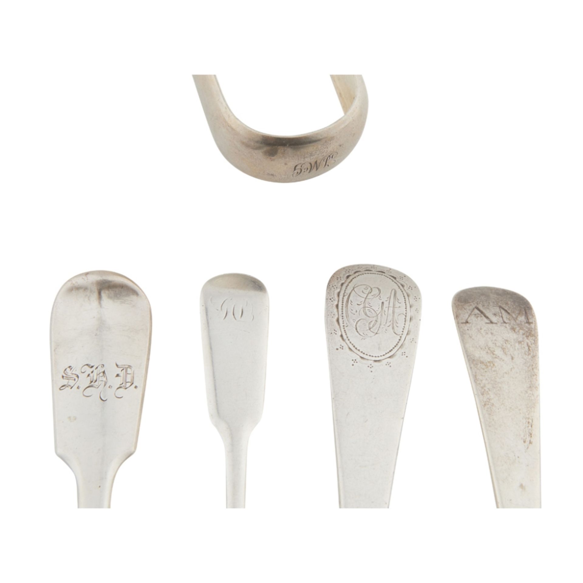 ABERDEEN - A SET OF FOUR SCOTTISH PROVINCIAL TABLESPOONS NATHANIAL GILLET marked NG, ABDN, of Old - Image 2 of 9