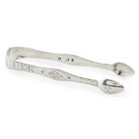 PAISLEY - A PAIR OF SCOTTISH PROVINCIAL SUGAR TONGS WILLIAM HANNAH marked WH, rat, WH, of Old