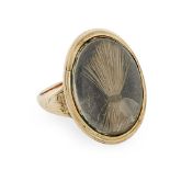 A GOLD MOUNTED RING ENCLOSING A LOCK OF PRINCE CHARLES EDWARD STUART'S HAIR MID-18TH CENTURY the