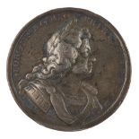 A SILVER BATTLE OF SHERRIFMUIR MEDALLION J CROKER, CIRCA 1715 obverse with profits to King George I,