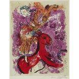 MARC CHAGALL (RUSSIAN 1887-1985) WOMAN CIRCUS RIDER ON HORSE - 1957 Signed in pencil to margin,