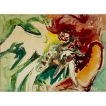 [§] EDOUARD PIGNON (FRENCH 1905-1993) COCK FIGHT, 1973 Signed and dated, watercolour and gouache