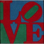 ROBERT INDIANA (AMERICAN 1928-2018) CLASSIC LOVE, 2007 871/10000, hand tufted rug made of Indian