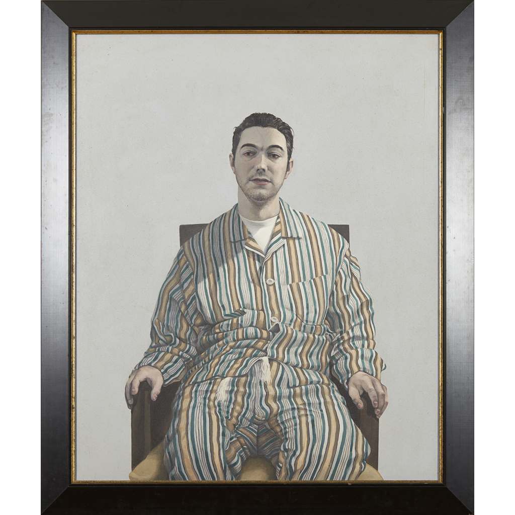 [§] GRAEME WILCOX (SCOTTISH B.1970) IN PYJAMAS, 1998 Signed and inscribed with title and dated - Image 2 of 2