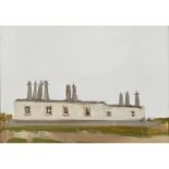 [§] ANNA KING (SCOTTISH B.1984) SHETLAND LIGHTHOUSE Oil and pencil on paper and board