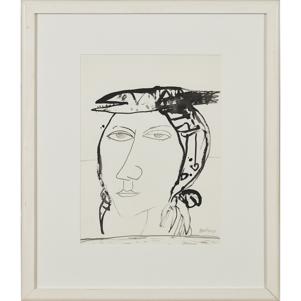 [§] JOHN BELLANY C.B.E., R.A., H.R.S.A. (SCOTTISH 1942-2013) SEA MAIDEN I Signed, ink and wash - Image 2 of 2