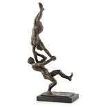 [§] VINCENT BUTLER R.S.A. (BRITISH 1933-2017) ACROBATS Signed and dated 1983, bronze 42cm x 20cm x