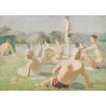 [§] JULIAN ROEBUCK (BRITISH 1915-1991) SKETCH FOR 'BATHERS BY THE SERPENTINE,' 1937 Indistinctly