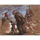 [§] PETER HOWSON O.B.E. (SCOTTISH B.1958) TEMPTATION Signed, pastel 46cm x 59cm (18in x 23.25in)
