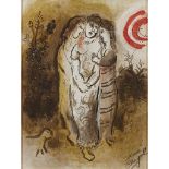 MARC CHAGALL (RUSSIAN 1887-1985) NAOMI AND HER DAUGHTERS-IN-LAW, FROM 'DRAWINGS FOR THE BIBLE' -