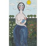 [§] DORA HOLZHANDLER (FRENCH/BRITISH 1928-2015) MOTHER AND CHILD Oil on canvasboard 57cm x 34cm (