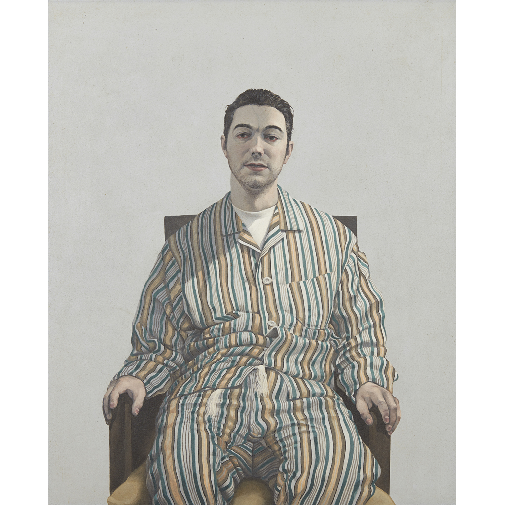 [§] GRAEME WILCOX (SCOTTISH B.1970) IN PYJAMAS, 1998 Signed and inscribed with title and dated