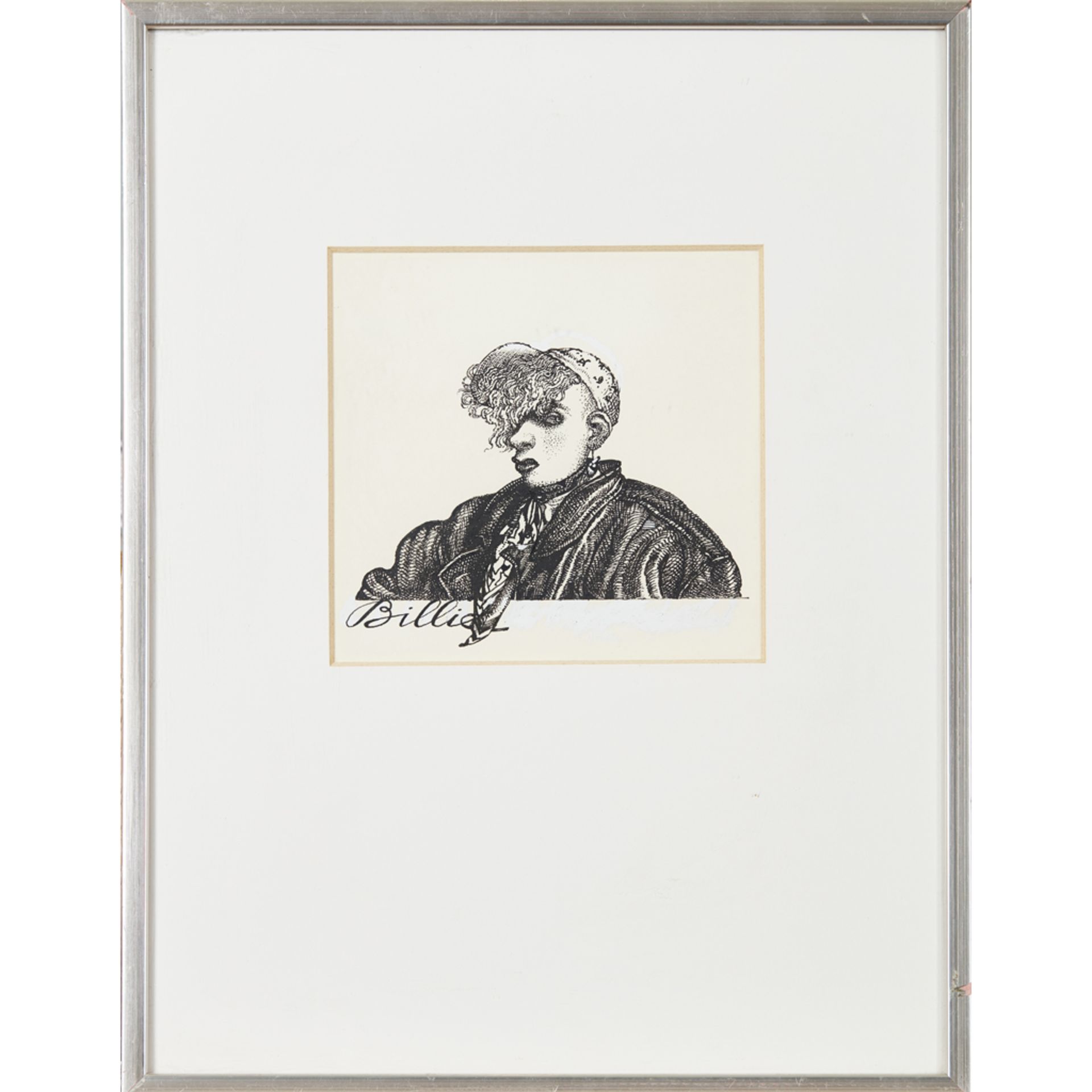 [§] JOHN BYRNE (SCOTTISH B.1940) YOUR CHEATIN' HEART - BILLIE MCPHAIL Pen on scraperboard 15cm x - Image 2 of 2