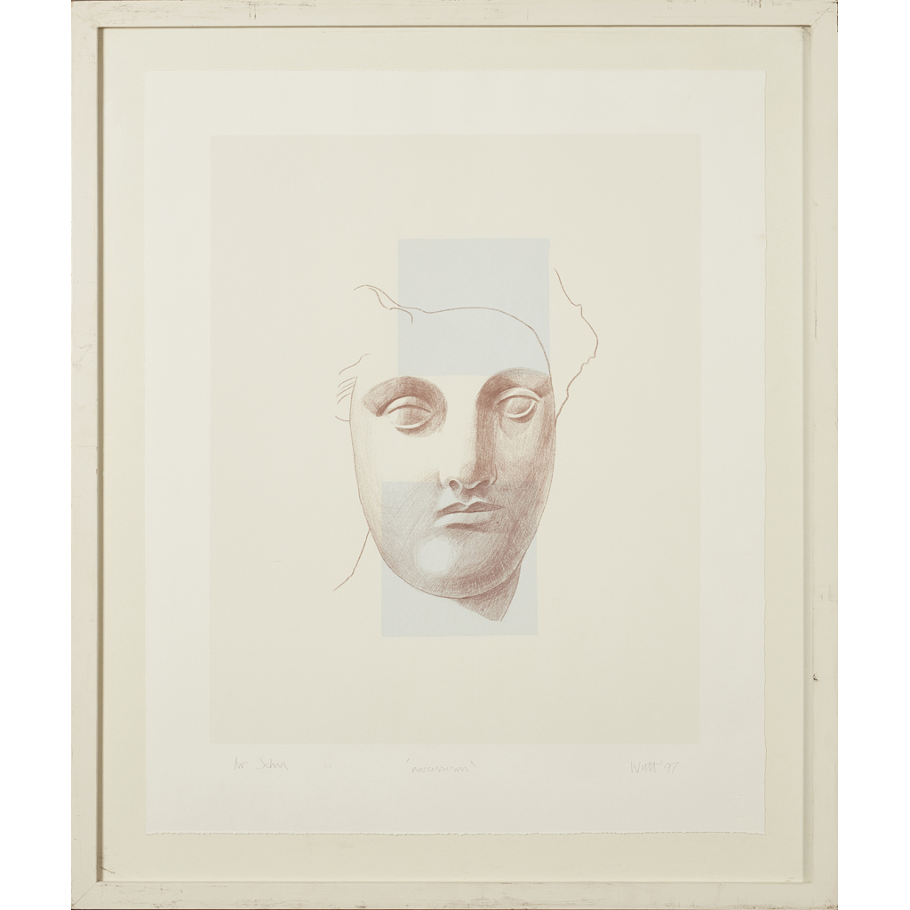 [§] ALISON WATT O.B.E., R.S.A. (SCOTTISH B.1965) NARCISSISM Signed and dated '97 in pencil, inscrib - Image 2 of 2
