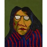 CLIFFORD MARACLE (CANADIAN 1945-1996) INDIAN WITH REFLECTING GLASSES Signed, inscribed with title